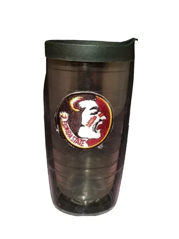Tervis Tumbler Insulated Florida State FSU Seminoles 16 oz used READ damaged lid Cover