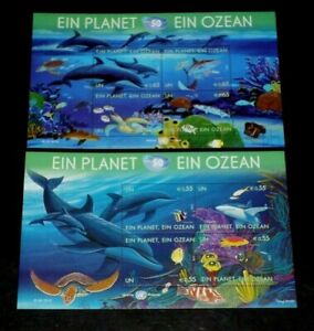 U.N. 2010, VIENNA #471-472, 1 PLANET 1 OCEAN, SHEETS/4, MNH, NICE! LQQK!