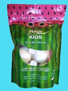 Raw Sugar Kids Bath Bomb 6ct Each Watermelon Lemonade Fizzy Bath Bombs - Picture 1 of 2