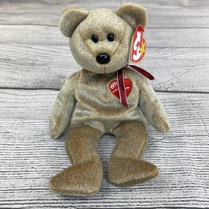 TY Originale Beanie Babies Firma 1999 Orsacchiotto Marrone Celebrazione Capodanno - Foto 1 di 11