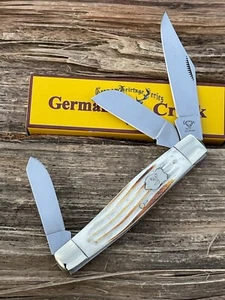 GERMAN CREEK *a BURNT WHITE JIG 75 STOCKMAN KNIFE KNIVES - Picture 1 of 7