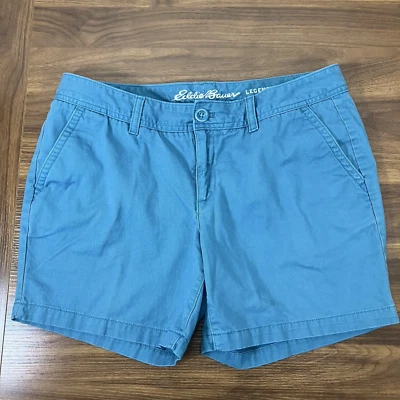 Шорты женские Eddie Bauer бирюзово-синие слегка изогнутые легендарные стирка хлопок 5,5 дюйма вставки 10 - Изображение 1 из 4