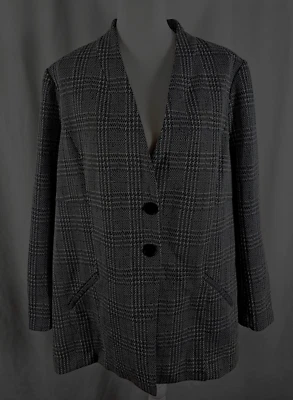 Nuevo Blazer Torrid para Mujer Forrado Negro Gris Pálido Algodón Poliéster 2X Foto 1 de 4