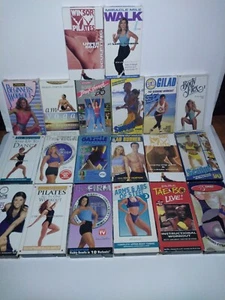 Lot Of 20 Vintage Workout VHS Tapes Tae Bo, The Firm, Abs Of Steel, Pilates - Picture 1 of 16