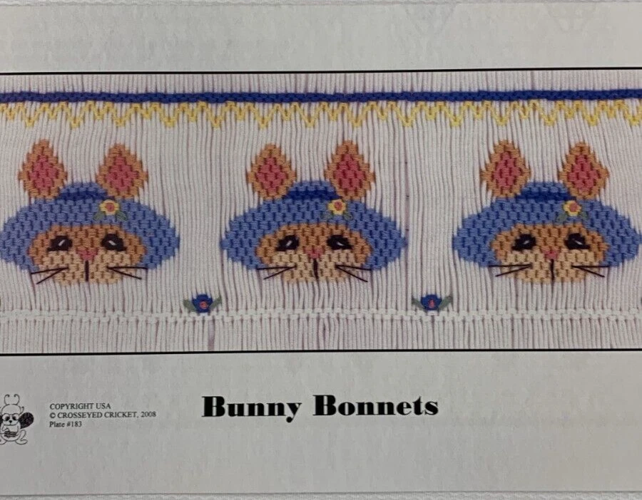 Smocking Plate - Bunny Bonnets by Crosseyed Cricket - Image 1 of 1
