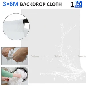 3× 6M Collapsible White Photo Backdrop Chromakey 100% Muslin Background Studio - Picture 1 of 11