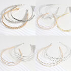 Fashion Double Root Metal Headbands Retro Gold Silver Women Hairbands FT