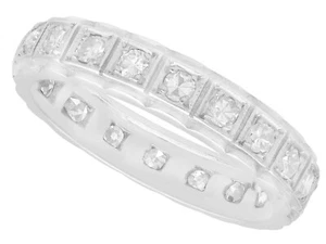 0.75 ct Diamond and 18 ct White Gold Full Eternity Ring Vintage Circa 1960 - Picture 1 of 9