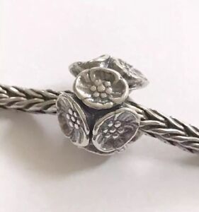 authentic trollbeads silver Bead Cherry Blossom Sterling NWOT