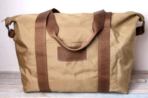 Mittelgroße COGNAC HENNESSY braun Nylon Canvas Reißverschluss Seesack Weekender Sporttasche Handgepäck - Bild 1 von 11