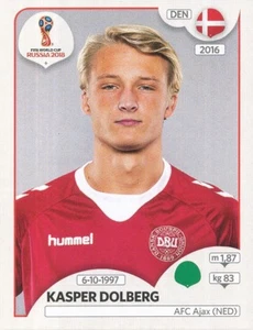 268 KASPER DOLBERG DENMARK UPDATE STICKER WORLD CUP RUSSIA 2018 PANINI - Picture 1 of 2