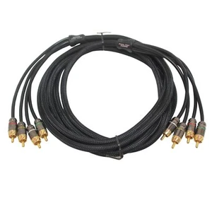 Full Tilt 10 Foot 4 Channel HQ Gold Plated Color-Coded RCA Car Audio Cable - Picture 1 of 3