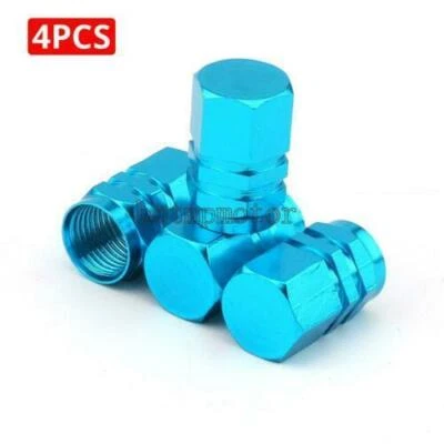 4PCS Sky Blue Motorcycle Hexagon Tire/Wheel Stem Valve Caps for Harley-Davidson - Image 1 of 3
