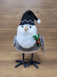 Wondershop Target Fabric Bird Decorative Figurine w/ Black Hat & Holly - Iskall - Picture 1 of 6