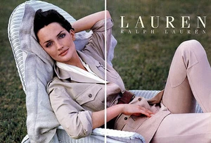 1997 Ralph Lauren Saffron Aldridge in safari outfit MAGAZINE AD - Picture 1 of 1
