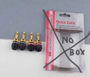 Monster Quick Lock Speaker Banana Plugs Set of 4, Stereo Cable Connector System - Picture 1 of 6