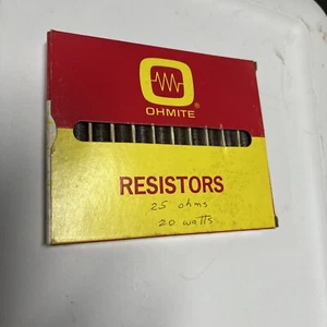 Ohmite Resistor 25 Ohms. 20 Watts Box Of 10 New Old Stock - Picture 1 of 4