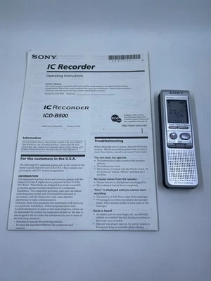 Sony Model ICD-8500 Handheld IC Digital Voice Recorder- Tested Working - Image 1 of 4