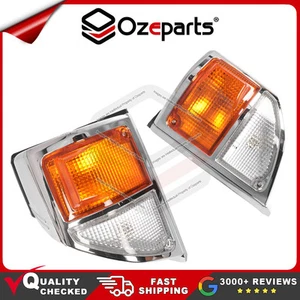 Pair LH+RH Corner Light Indicator Lamp Chrome For Toyota Landcruiser J70 99~07 - Picture 1 of 1