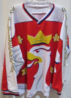 Polska Red & white Hockey style Jersey Team Poland men's XL Eagle flag - Image 1 of 4