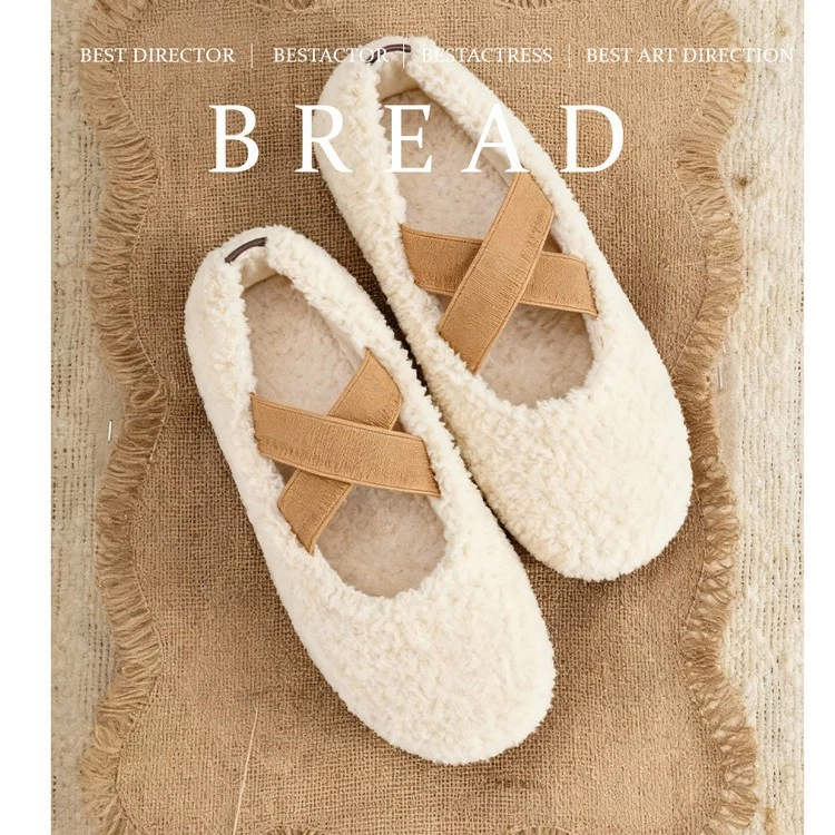 Корейский женщин зимние меха плюшевый снег ботинки новый мокасины ретро круглый носок туфли - Изображение 1 из 4