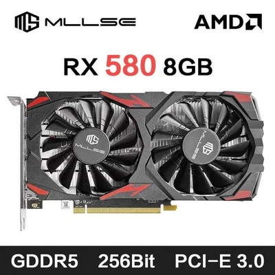 AMD RX 580 8GB Graphics Card GDDR5 256Bit PCI-E 3.0 8Pin Gaming GPU - Image 1 of 4