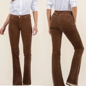Kut from the Kloth Karen Baby Bootcut Corduroy Pants Cognac Tan Beige NWT Size 2 - Picture 1 of 8