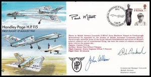 Pruebas Pilotos PAUL MILLETT & JOHN ALLAM Firmado Handley Page HP115 RAF EJA25c Cubierta - Imagen 1 de 4