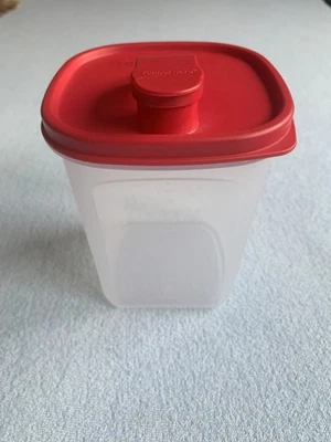 Tupperware ERFRISCHER / MESS & GO 1000 ml "NEU" Milchig Deckel Rot - Bild 1 von 4