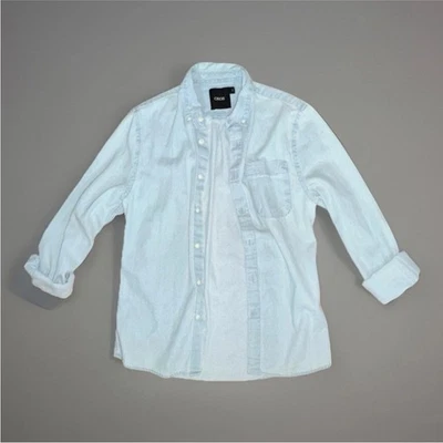 Asos Scalpers Button-Up Light Blue Denim Top Size Small - Image 1 of 4