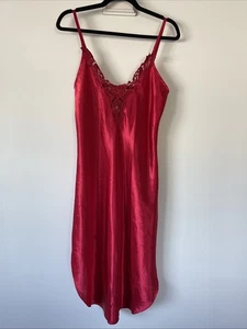 Vestido Alexandra Nicole Vintage Rojo Talla Pequeña Sin Mangas para Dormir Encaje Poliéster - Imagen 1 de 14