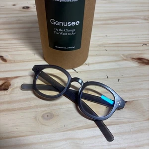 Genusee Smoke Blue Light Filter Frame Brille Rund Grau Vollrand One Size - Bild 1 von 8