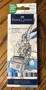 Faber-Castell Goldfaber "Product Design" Dual Tip Markers 6 pcs Alcohol ink NEW - Picture 1 of 4