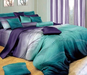 King Size Twilight Print Cotton Bed Set: 1 Duvet Cover + 2 Pillow Shams (T2813) - Picture 1 of 1