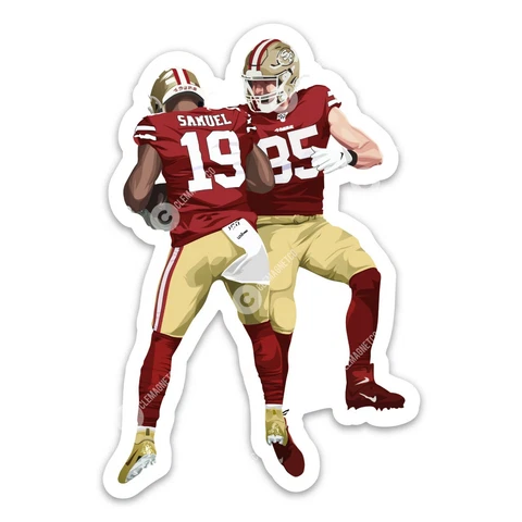 San Francisco 49ers George Kittle and Deebo Samuel MAGNET - custom Die Cut Cover