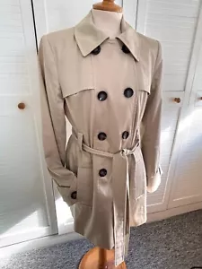 ET VOUS trench donna beige doppiopetto con cintura giacca manica lunga UK 14 - Foto 1 di 19