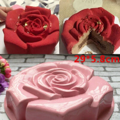 Rose Bakeware Tin  Pan Silicone Mold Chocolate Cake Mould Flower Baking Nonstick - Image 1 of 4