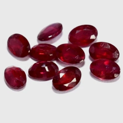 Wholesale Lot 7x5mm Oval Facet Natural Mozambique Ruby Loose Calibrated Gemstone - Image 1 of 4