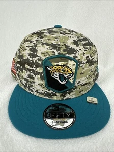 Jacksonville Jaguars Camo New Era 9fifty Salute to Service 2023 Hat Rare New - Picture 1 of 5