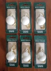 Vintage TSI Prime Pull Chain Round Acrylic-Almond New Ceiling Fan Lamp Lot of 6 - Picture 1 of 5