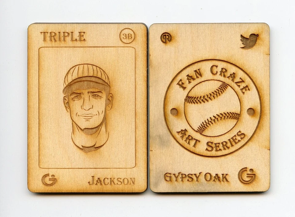 #TN24052 TRAVIS JACKSON Wooden Fan Craze Gypsy Oak 2004 Card - Image 1 of 1