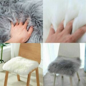Pink Fluffy Faux Fur Soft Seat Cushion Pad Sheepskin Chair Cover Mat Carpet Rug
