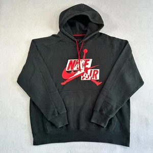 Nike Air Jordan Jumpman Hoodie Mens XL Black Red Classic Logo Hoody CK6737-011 - Picture 1 of 9