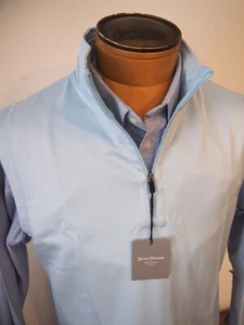 Chaleco Hickey Freeman Performance Tela Azul Micro-rayas 1/4 con Cremallera Nuevo con Etiquetas M $99.50 - Imagen 1 de 10