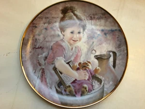 Thornton Utz Collector Plate, "Teddy's Bathtime", 1st Springtime of Life 1985 - Picture 1 of 3