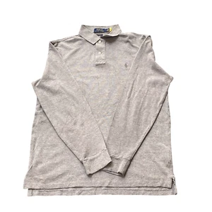 Polo golf Ralph Lauren uomo grigio medio vestibilità classica manica lunga alta bassa - Foto 1 di 4