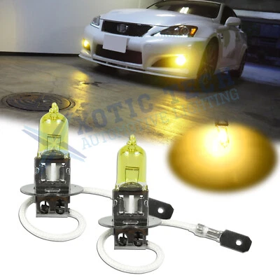 2x H3 55W Halogen Driving Fog Light Bulb Conversion Kit Super Bright 3000K Amber - Image 1 of 4