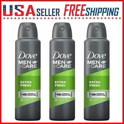 Dove Spray Men+Care Extra Fresh Antiperspirant Deodorant Spray 150ml x 3 Pack - Image 1 of 4