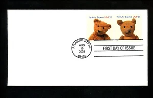 US FDC #3653-3656 None USPS 2002 Atlantic City NJ Teddy Bears HC Set of 2 - Picture 1 of 4