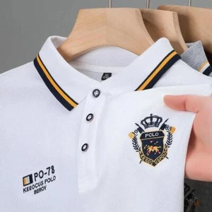 Polo uomo ricamata nuova maglietta estiva manica corta lusso bavero top - Foto 1 di 15